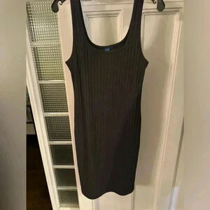 Old Navy charcoal gray ribbed fitted tank dress size medium
